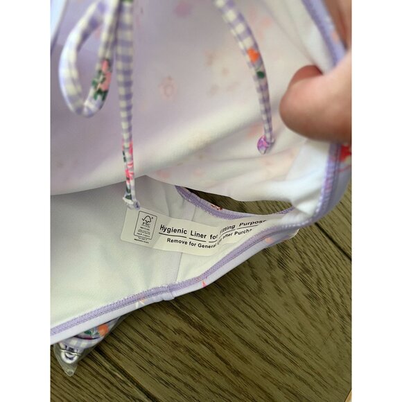 NWT Decree Womens Cottagecore Lavender Floral One-Piece Swimsuit - Picture 6 of 7